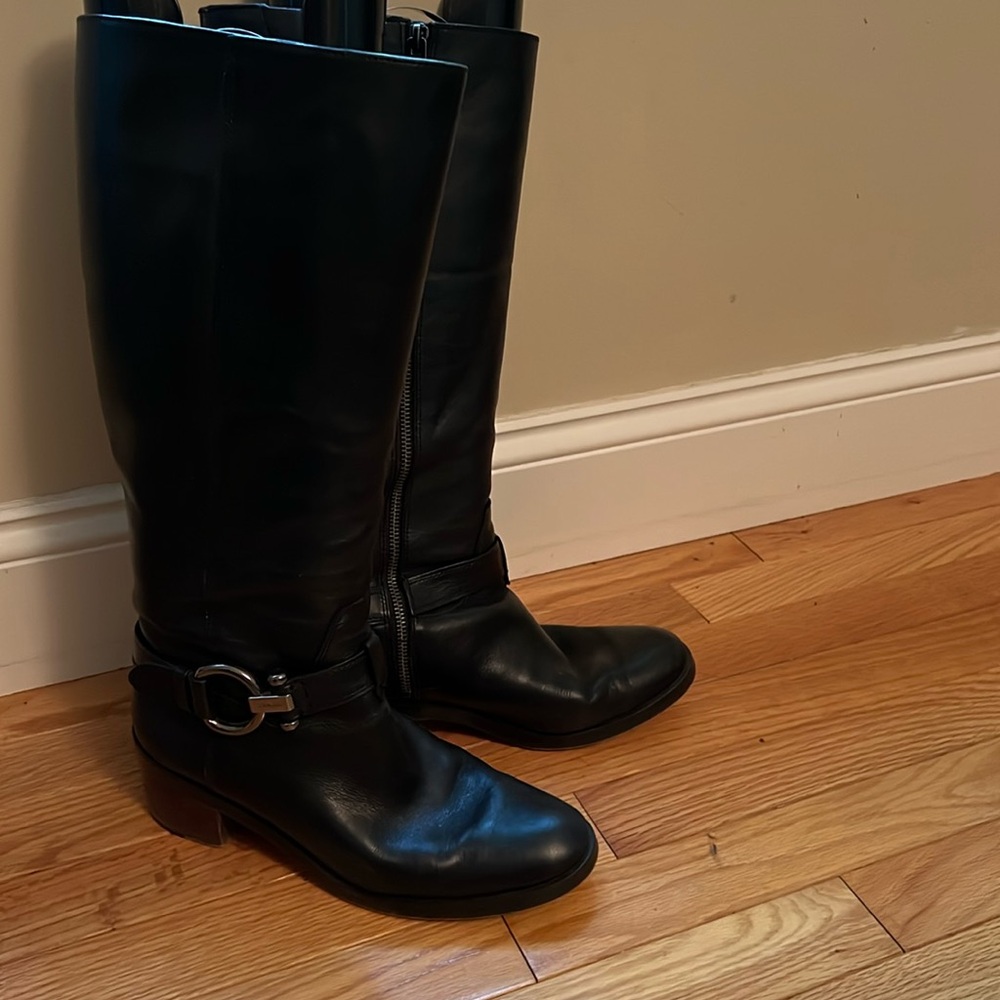 Coach Carolina Leather Wide Calf Boots